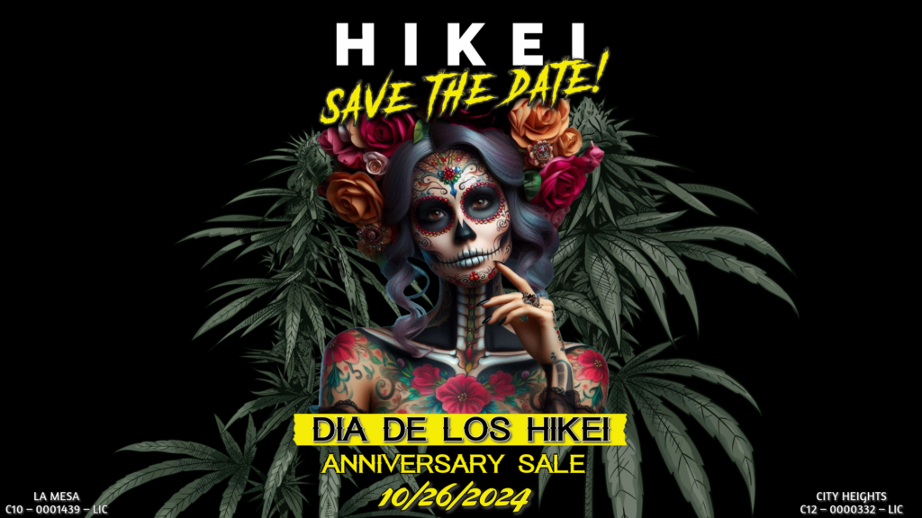 Save the date for Hikei Cannabis San Diego Anniversary Sale